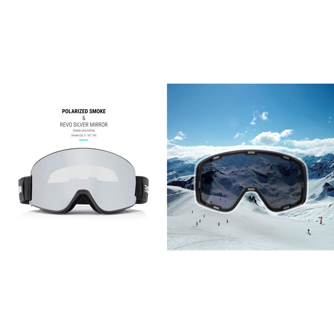  Ochelari Ski -  bonetech ICEBRKR Black Silver Mirror